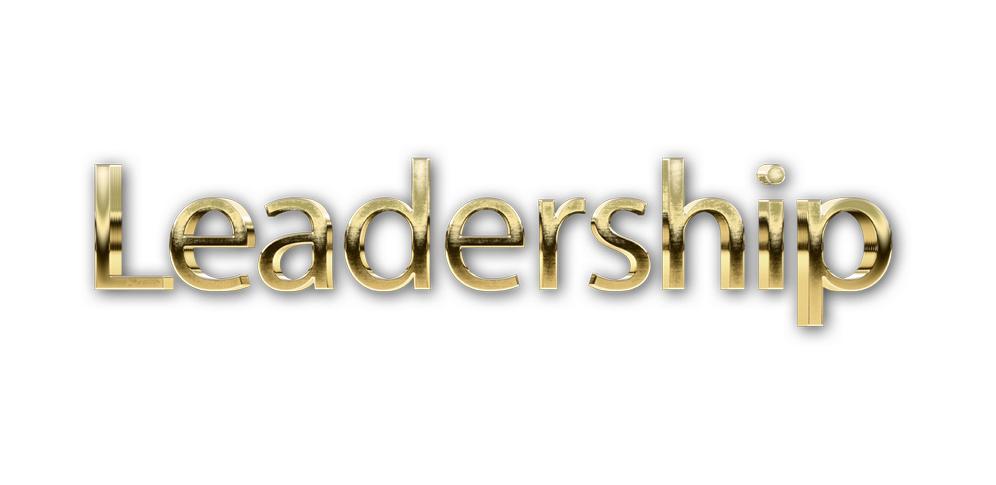 3D WORD LEADERSHIP gold text effects art typography PNG images free